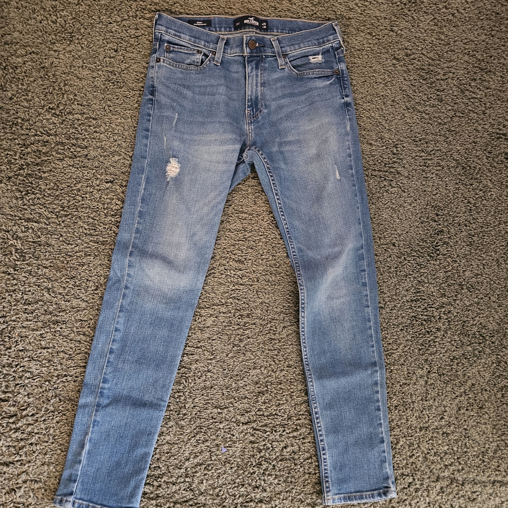 Hollister Light Blue Skinny Jeans for Men